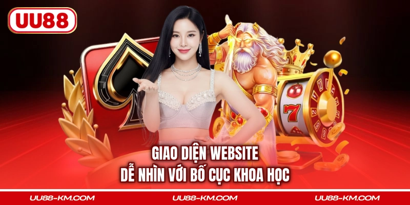 Giao diện website dễ nhìn với bố cục khoa học